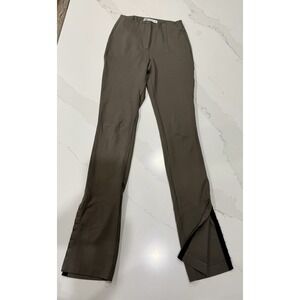 Zara Womens XS Charcoal Gray High Rise Pants‎ Stretch Hook & Eye Micro Flare Leg